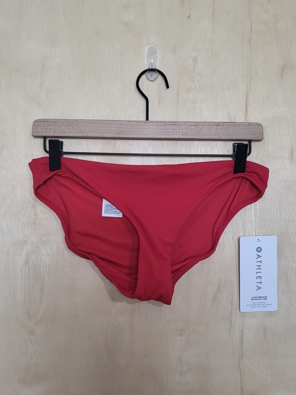 Size:S Athleta Medium Clean medium bikini bottom Red NWT